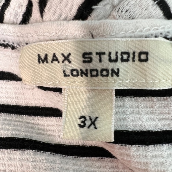 Max Studio Ruffle Sleeve Boxy Top Womens 3X Stretch Casual Chic Minimalist - Picture 2 of 12